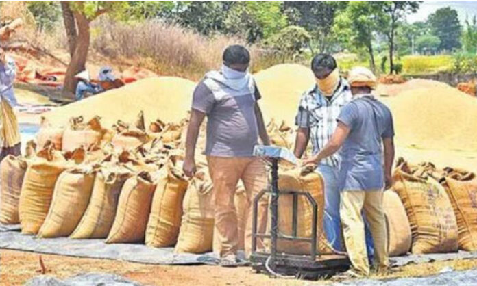 Farmers wait at Papannapet grain procurement centers amid allegations of official negligence and poor facilities.