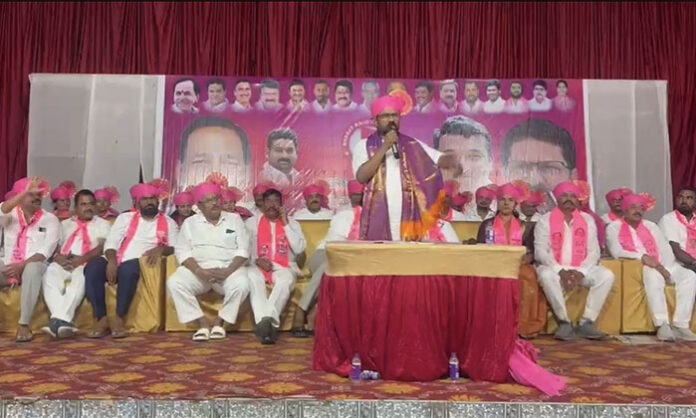 BRS leader Ragidi Lakshma Reddy addressing party members during a membership enrollment drive in Medchal, asserting that BRS will form the next government in Telangana.
