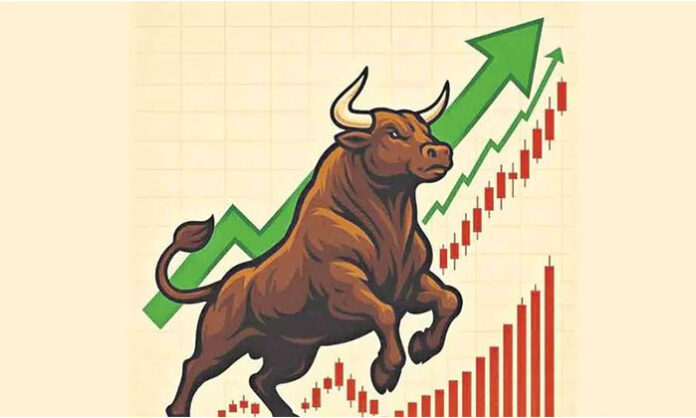 Indian stock markets rally sharply with Sensex gaining over 1,100 points amid easing global tensions and falling crude oil prices.