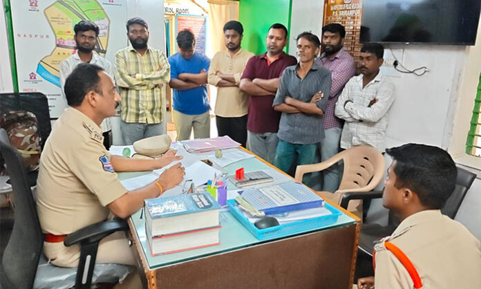 Srirampur police conduct counseling and drug tests for rowdy sheeters under crime prevention drive in Mancherial