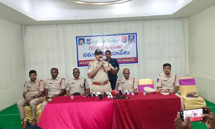 Mancherial DCP A. Bhaskar addresses a coordination meeting on preventing illegal cattle transport and explains legal measures and enforcement actions.
