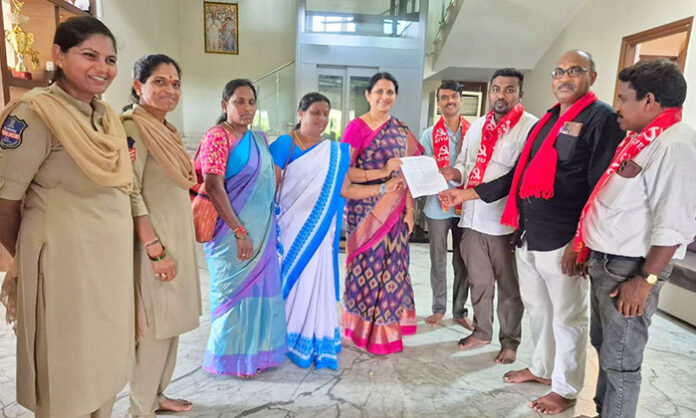 Telangana ASHA workers submit a memorandum demanding ₹18,000 monthly salary, job security, insurance, and pending payments.