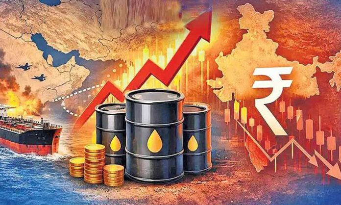 Sharp rise in global crude oil prices affecting stock and currency markets