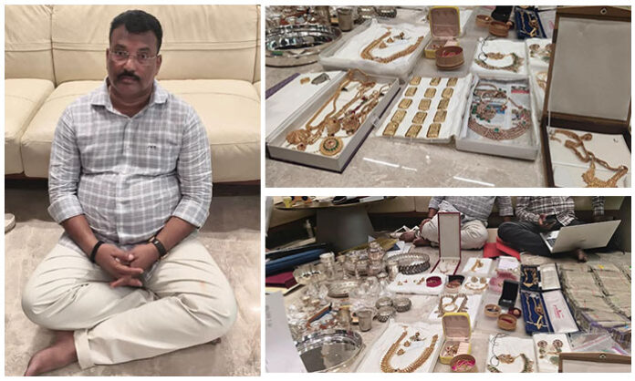 ACB officials conducting searches at the residence of R&B Engineer-in-Chief Mohan Naik and other related locations in Hyderabad.
