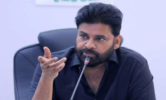Deputy Chief Minister Pawan Kalyan reviewing plans for the Andhra Pradesh coastal green belt project with senior officials