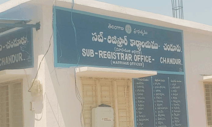 Chandur Sub Registrar Office in Nalgonda district faces allegations of broker-driven registrations and harassment of citizens approaching the office directly.