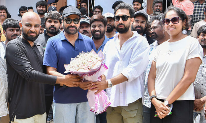 Megastar Chiranjeevi during the Pollachi shooting schedule of Chiru158 directed by Bobby Kolli