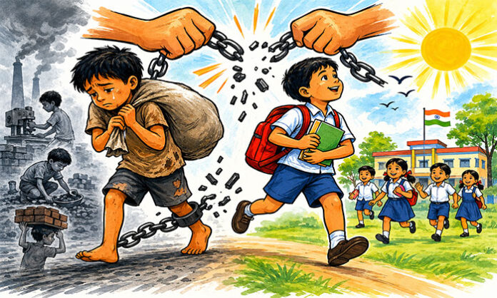 Awareness campaign highlighting the importance of child rights, education, and the eradication of child labour in India