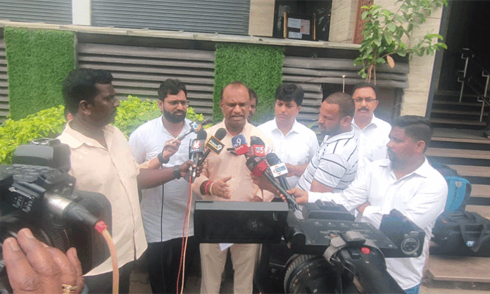 Telangana Cricket Association leaders address the media over alleged irregularities and corruption within the Hyderabad Cricket Association.