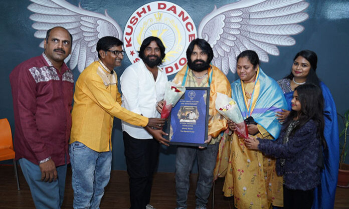Kushi Dance Studio celebrates its second anniversary in Kukatpally with dance performances and celebrity attendance.