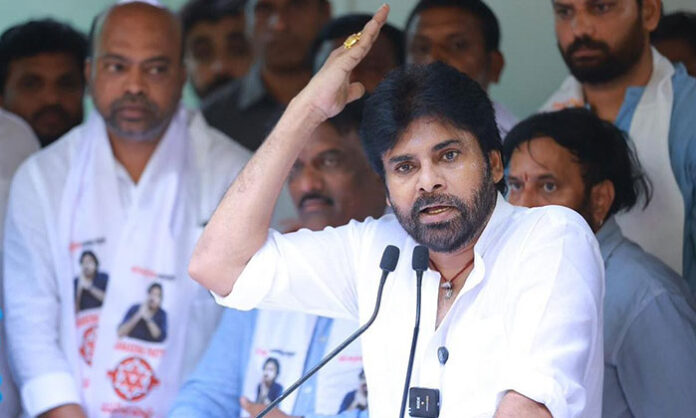 Pawan Kalyan addressing Janasena's Journey For National Integrity meeting in Delhi during the party's 12th anniversary celebrations