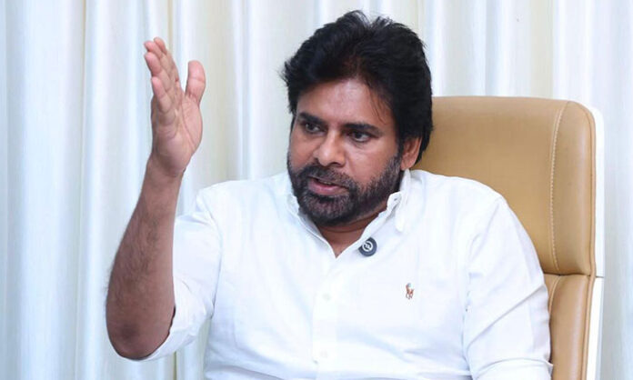 Pawan Kalyan addressing media in Hyderabad announcing Janasena Party’s decision to contest elections in Telangana and responding to allegations.