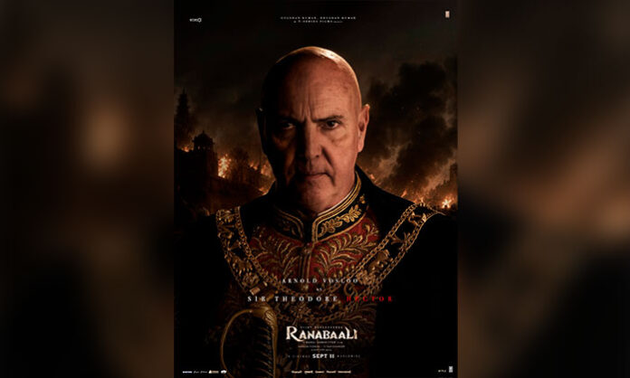 Arnold Vosloo as Sir Theodore Hector in the newly released Ranabaali birthday poster from the Vijay Deverakonda starrer