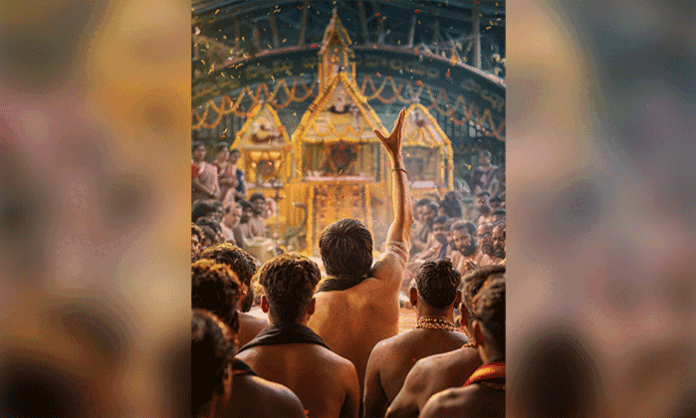 Mass Maharaja Ravi Teja appears in Ayyappa Mala in the first single poster of Irumudi as the makers announce the release of 'Irumudi Kattu' on June 29.
