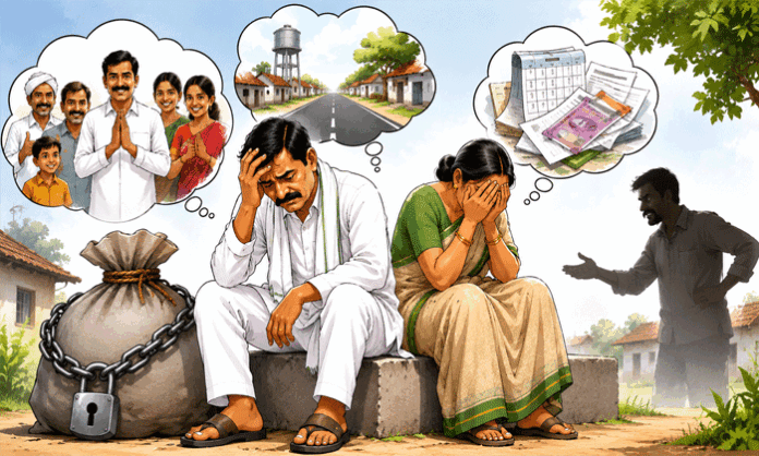 Telangana Sarpanches facing debt after completing village development works while awaiting pending government payments.