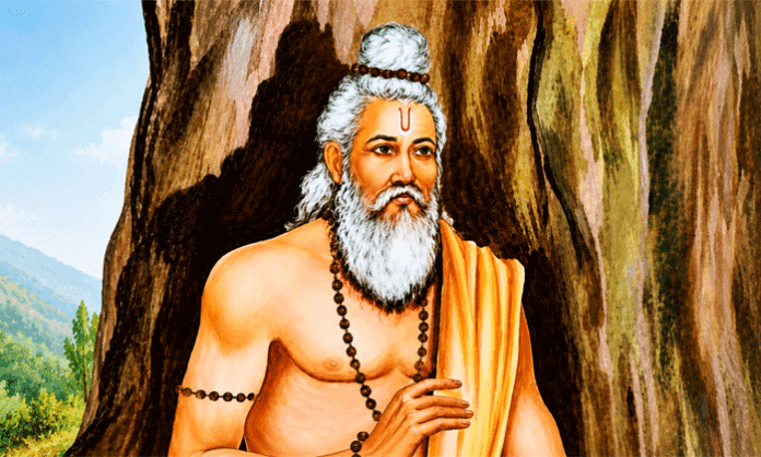 Yajnavalkya Maharshi, revered Vedic sage and philosopher, known for his teachings on the Shukla Yajur Veda, Upanishads, and spiritual wisdom in ancient India.