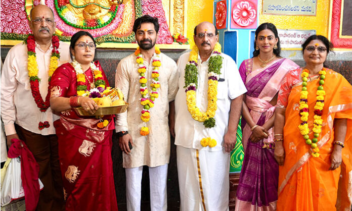 The AGADHA movie team offers Bonam at Balkampet Ellamma–Pochamma Temple while launching the film's publicity campaign ahead of its August 14 release.