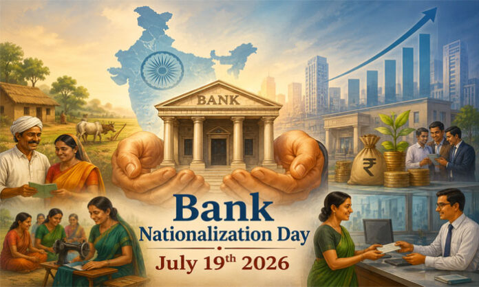 Bank Nationalization Day commemorating the 1969 nationalization of major banks in India under Prime Minister Indira Gandhi.