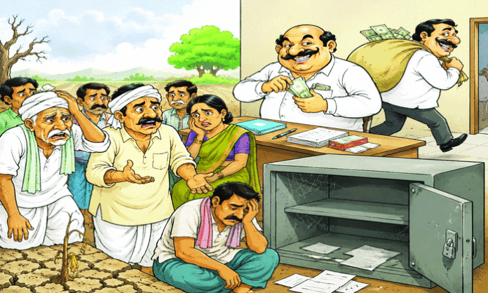 Farmers from Chinna Golconda allege a major PACS deposit scam involving fixed deposits, fake receipts, and missing funds, demanding action and recovery of their savings.
