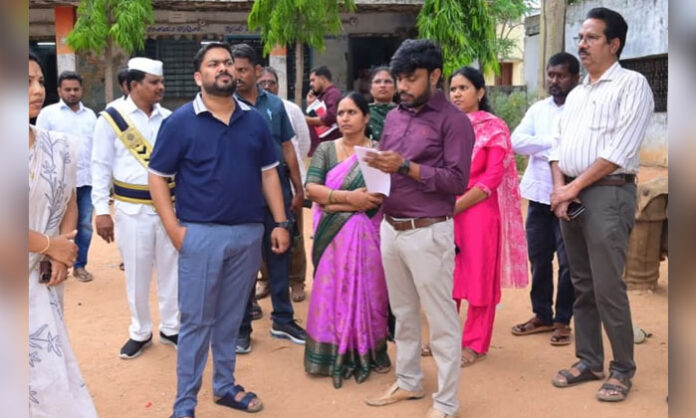 Nagarkurnool District Collector Hemanta Keshav Patil inspects a government primary school in Kalwakurthy during a surprise visit.