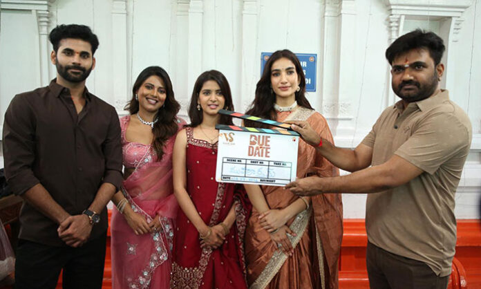 The cast and crew of Due Date at the grand launch event of the upcoming Telugu commercial courtroom drama in Hyderabad.