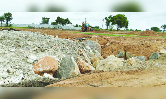 Alleged encroachment and illegal filling of Edulla Vagu in Nandigama has triggered concern among farmers and local residents.