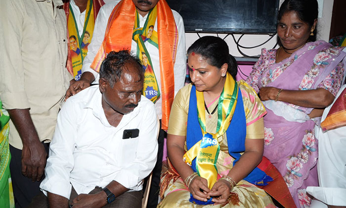 Kalvakuntla Kavitha meets the family of Nerella victim Gandham Gopal and demands justice and compensation for the affected families.