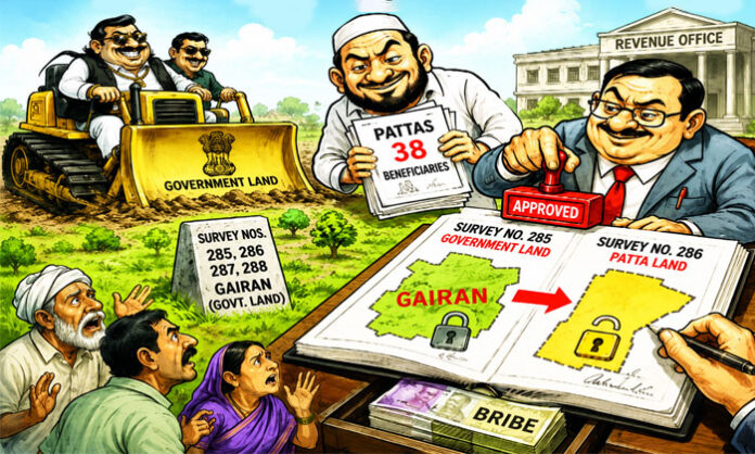 Allegations of government grazing land being converted into private titled land in Kongara Khurd have sparked a major land scam controversy.