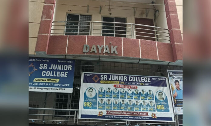 An Intermediate student seeking original certificates from SR Gayatri Junior College amid a fee-related dispute.