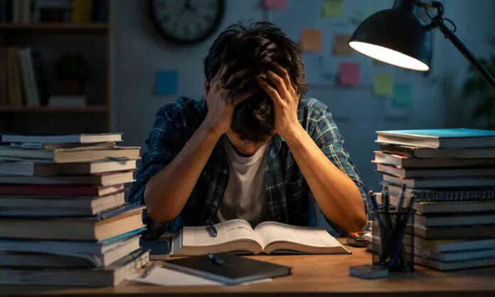 Students experiencing exam-related stress as Telangana records a high number of Tele-MANAS helpline calls for mental health support.