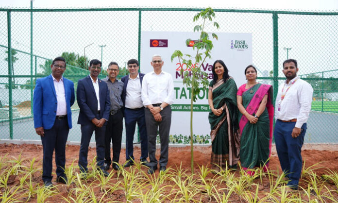 AU Small Finance Bank organizes the Van Mahotsav tree plantation drive at Basil Woods Nature School in Ghatkesar, Hyderabad.