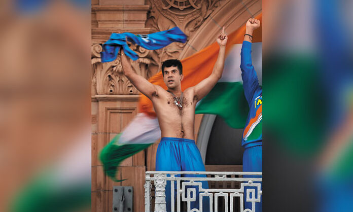 The first-look poster of Dada: The Sourav Ganguly Story featuring Rajkummar Rao as legendary Indian cricketer Sourav Ganguly.