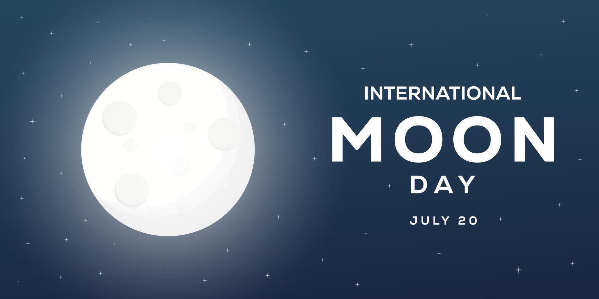 International Moon Day | చంద్రుణి చేరిన మానవ గమనం 1 international moon day horizontal banner illustration vector