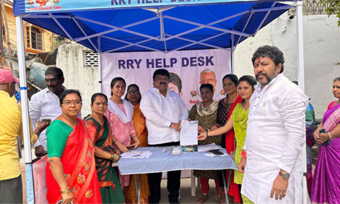 Congress leader Adam Santosh Kumar inspecting the Special Intensive Revision voter camp in Mettuguda and interacting with election officials.