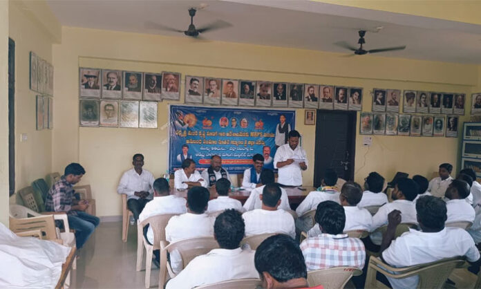 MRPS leaders and activists attend the district-level conference in Kalwakurthy to discuss organizational restructuring and social justice initiatives.