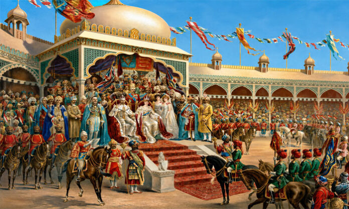 Historical illustration of the 1857 uprising and British capture of Delhi