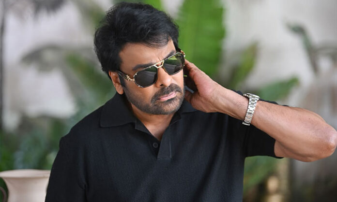Megastar Chiranjeevi and director Bobby Kolli during the shoot of Mega158