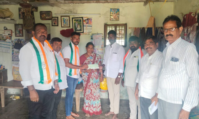 Kalyana Lakshmi cheques distributed to beneficiaries in Tadwai mandal by Congress leaders