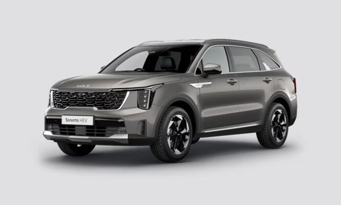 Kia Sorento hybrid SUV teaser showcasing the premium three-row SUV ahead of its India launch and pre-bookings.
