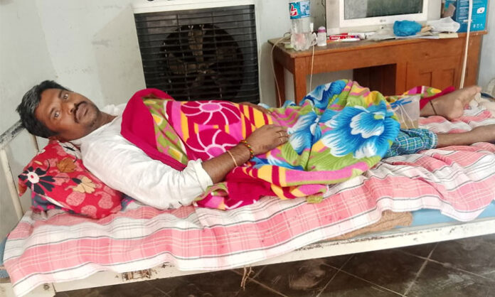 Marri Bhaskar from Tadvai appeals for financial assistance and an electric wheelchair after seven years of being bedridden