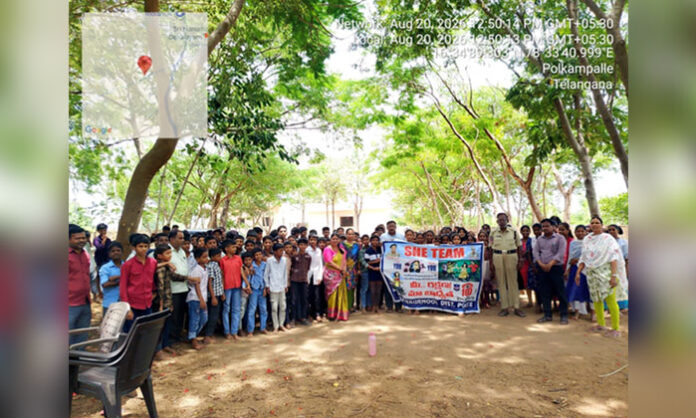 Nagarkurnool She Team conducts student awareness program at Polkampally schools in Vangoor Mandal