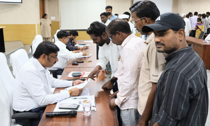 Additional District Collectors receive public complaints during PrajaVani program