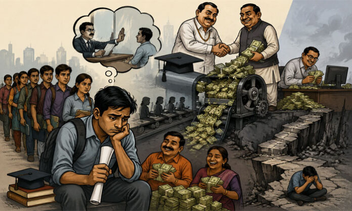Representation of alleged irregularities in a skill development scheme highlighting fake attendance records, unemployment concerns, and public fund misuse.