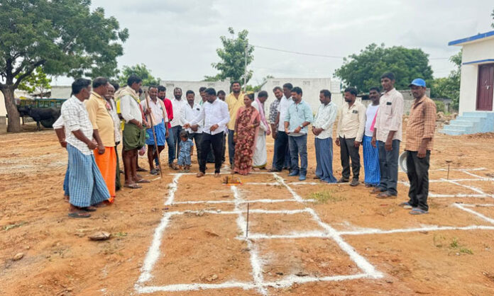 Sarpanch Gudise Ramakrishna lays foundation stone for new Undrugonda Gram Panchayat building