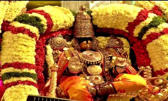 Lord Venkateswara in reclining posture at Veligonda temple in Ammapeta, Khammam
