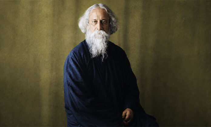 Portrait of Nobel laureate Rabindranath Tagore remembered on his death anniversary for his literary and national contributions.