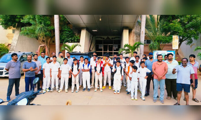 Athletes and parents protest against coach shortage at Saroornagar Indoor Stadium in Hyderabad