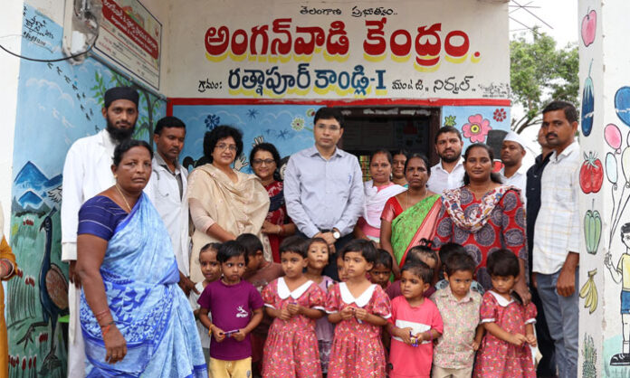 Collector Bhavesh Mishra inspects Anganwadi center and stresses child development