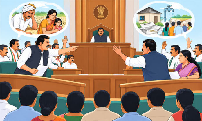 Assembly session marked by protests, accusations and demands to address public issues