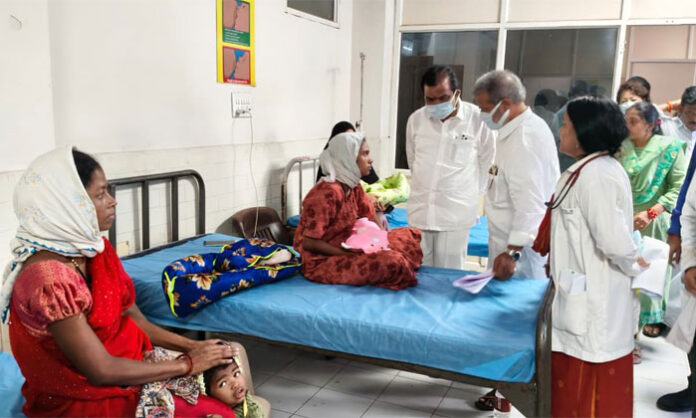 Health Minister Damodara Raja Narasimha inspects RIMS Hospital after neonatal ward fire